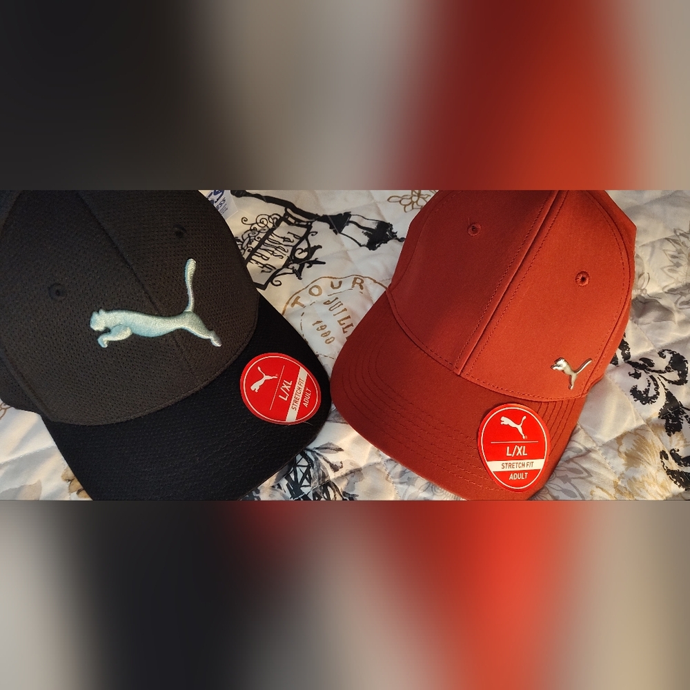 2 Puma Fitted Hats L/XL New